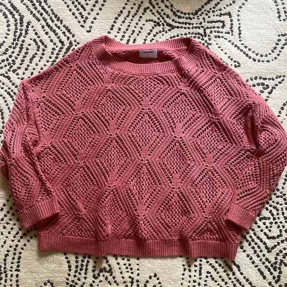 Old Navy Pointelle Boat-Neck Lightweight Sweater - Picture 2 of 11